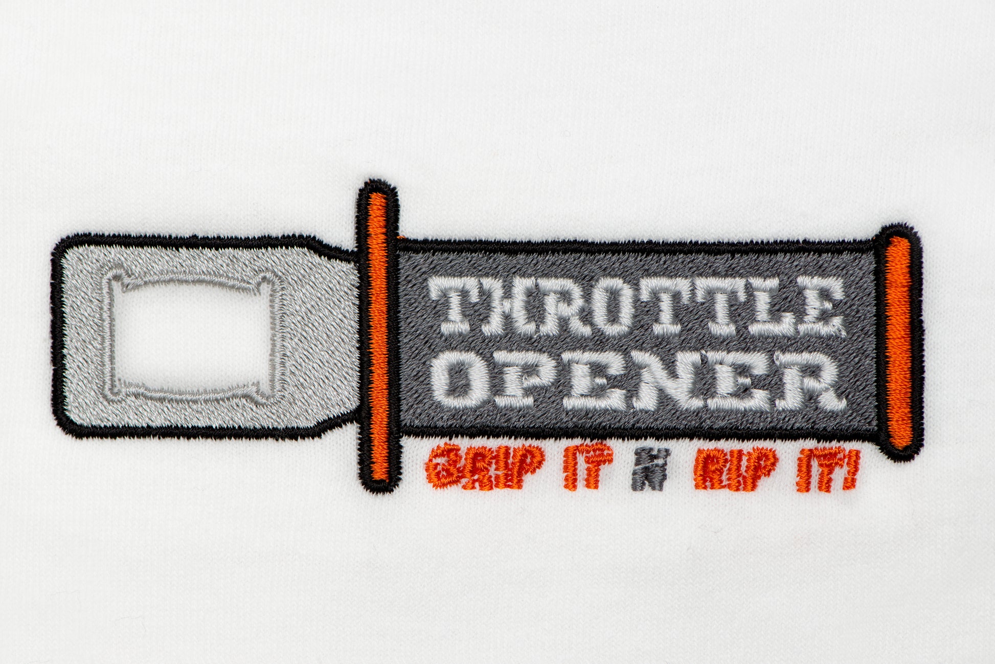 Close up of embroidery sure to outlast the shirt!